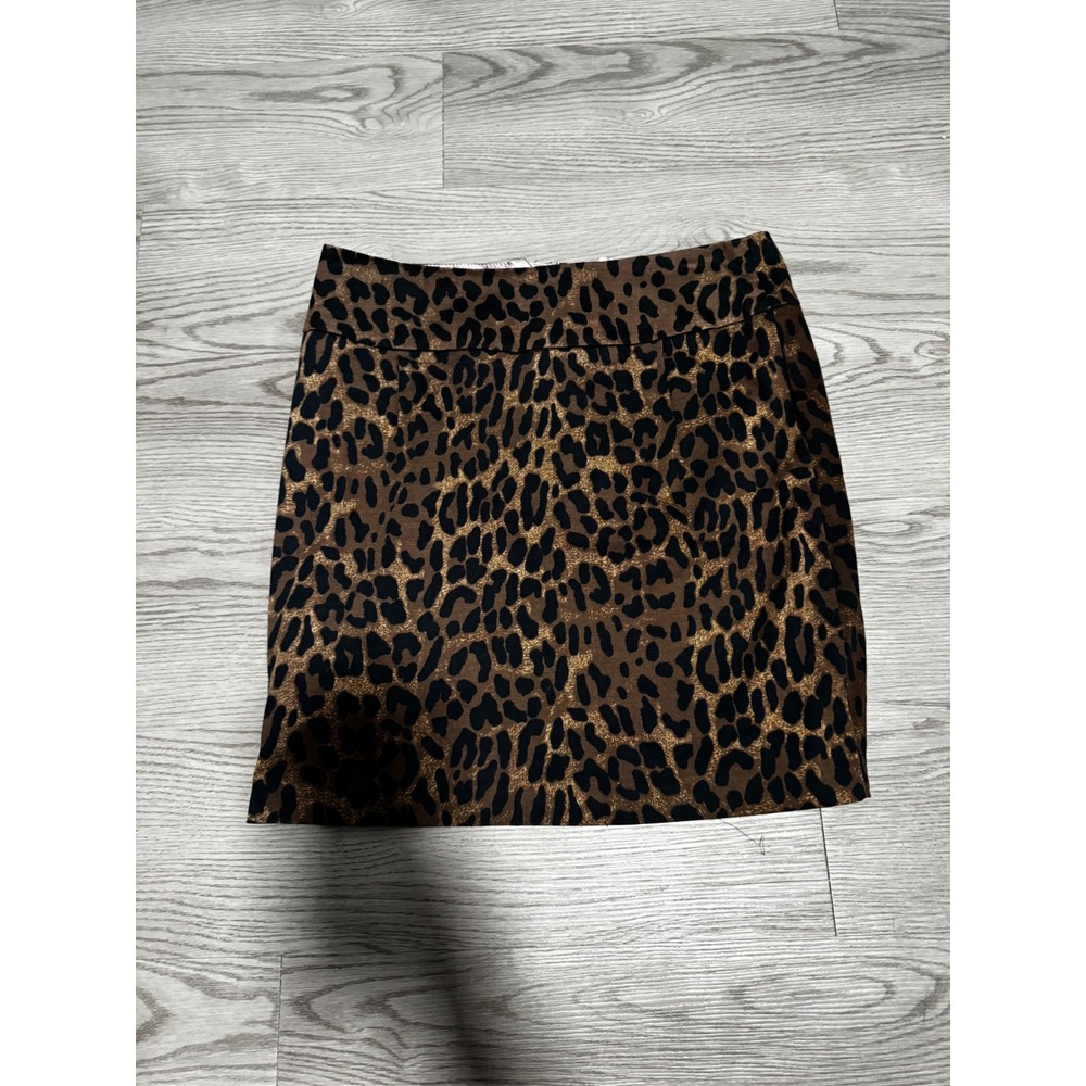Stoosh Leopard Print Mini Skirt Brown Black Animal Print Cotton Spandex Size 7